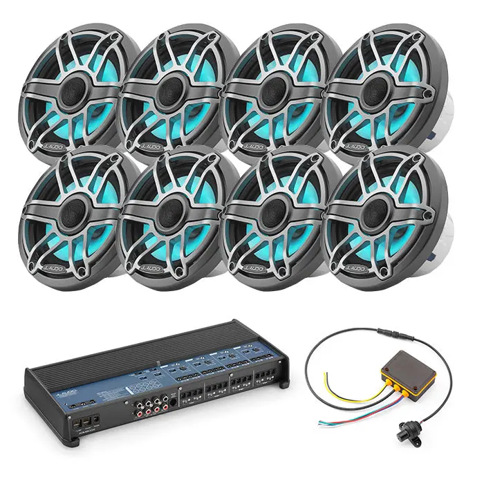 Jl Audio Xdm800/8 + 4 Pairs M6-650X-S-Gmti-I + Mlc-Rw Marine Bundle 1