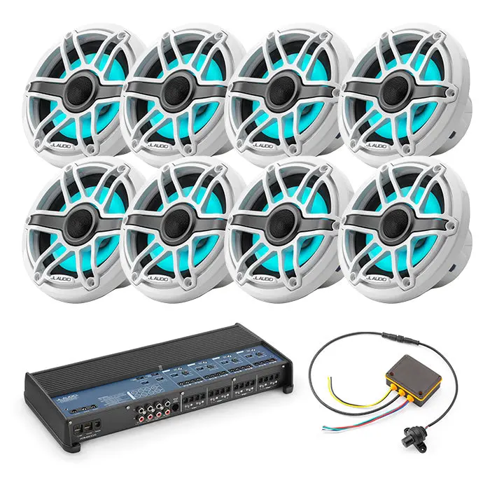 Jl Audio Xdm800/8 + 4 Pairs M6-650X-S-Gwgw-I + Mlc-Rw Marine Bundle 1