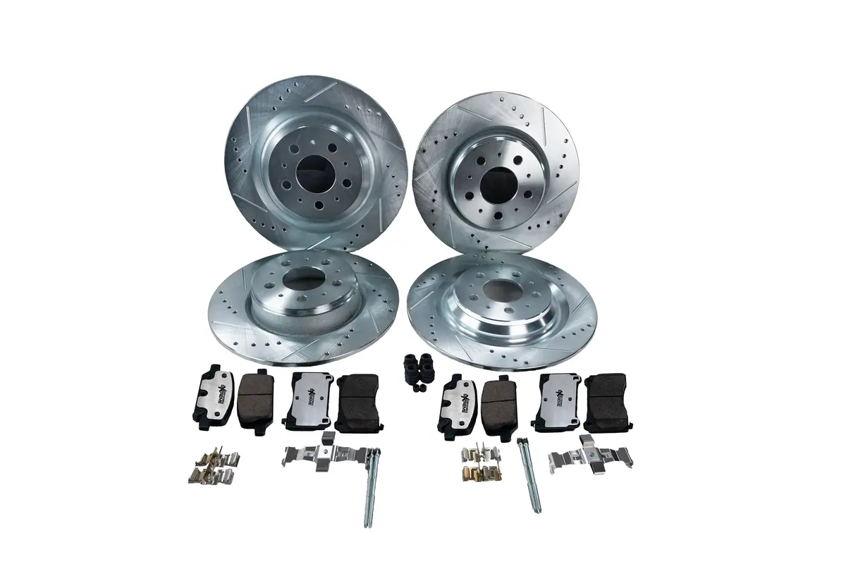 Tesla Model S / X "Dust & Rust Free" Replacement Brake Rotor And Pad Set 2