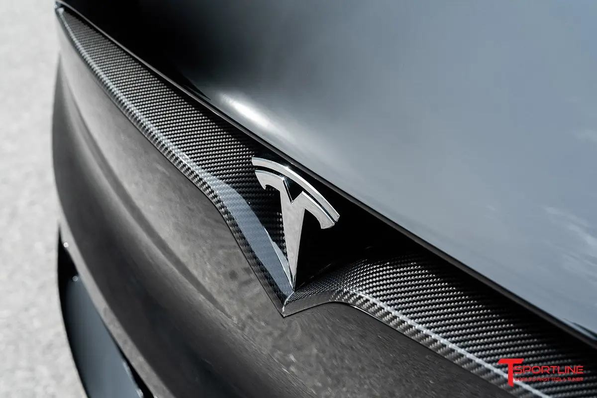 Tesla Model S Plaid & Long Range Carbon Fiber Front V Trim For Fascia / Hood Inlet 1