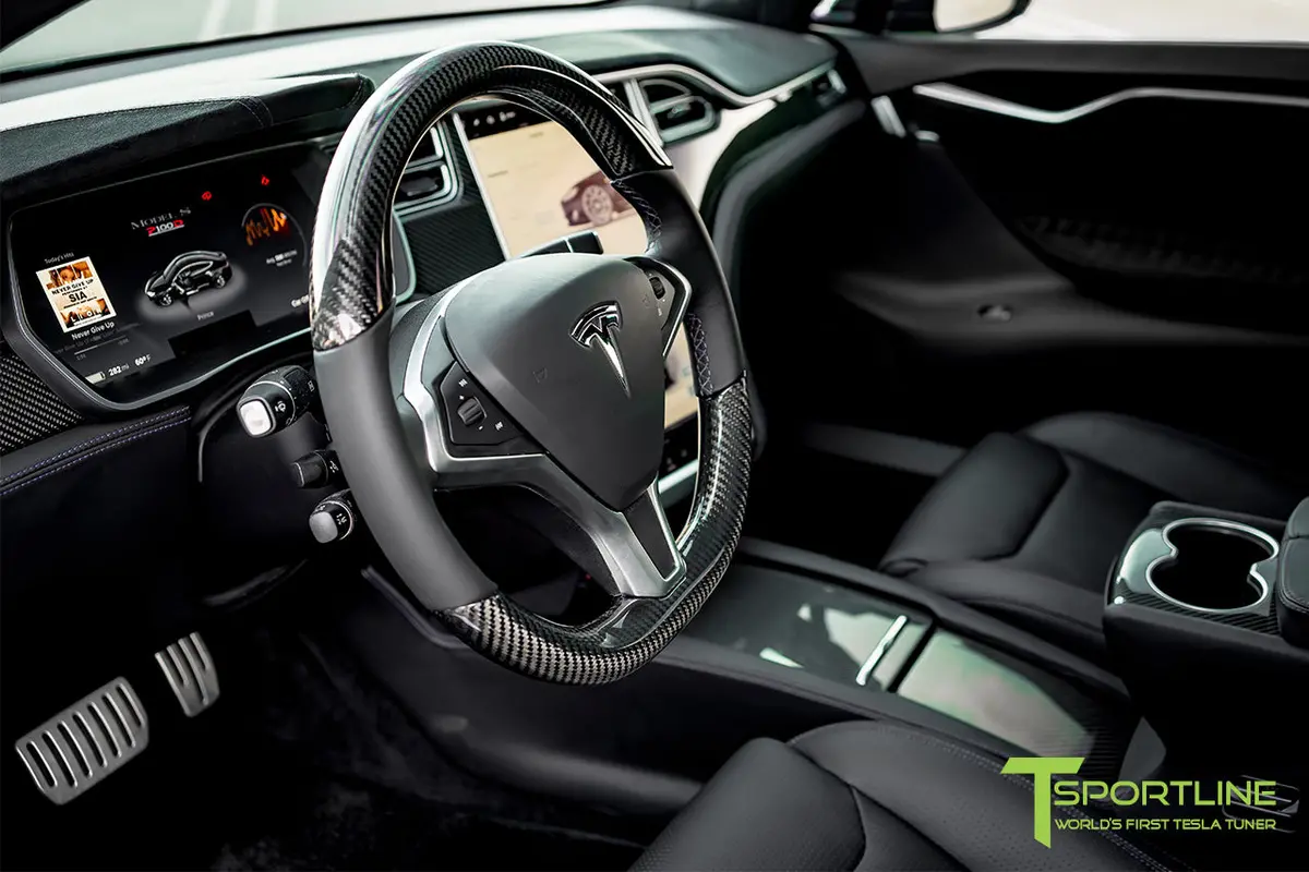Tesla Model S Gloss Carbon Fiber Steering Wheel (2012 - 2020) 2