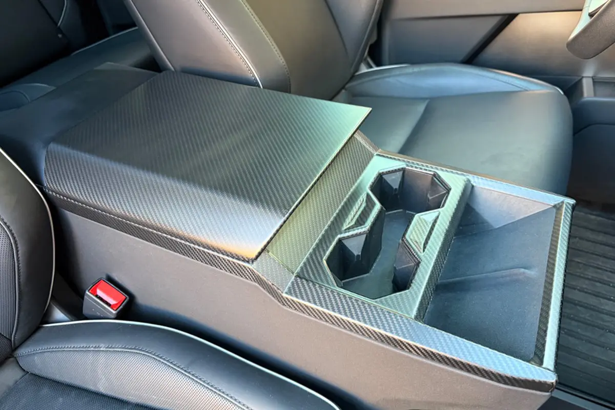 Tesla Cybertruck Precision Fit Carbon Fiber Center Console And Arm Rest Covers 1