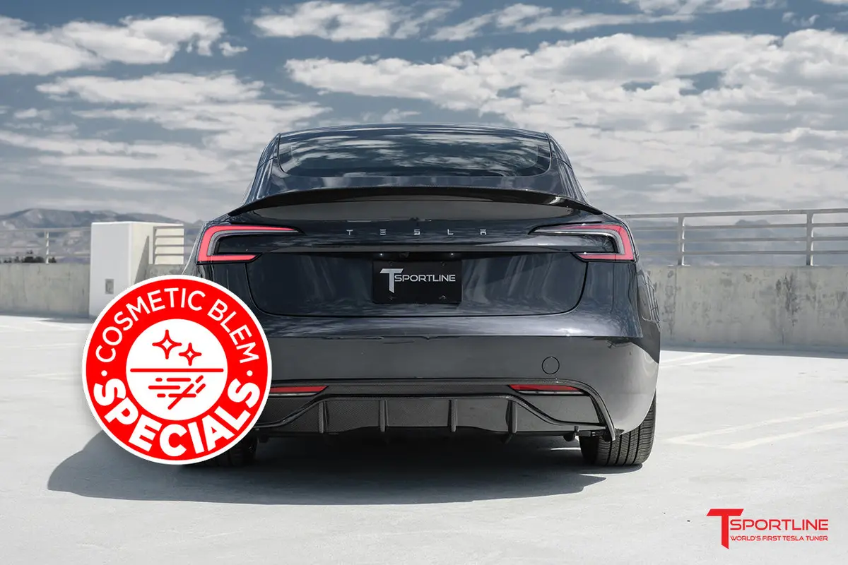 Tesla Model 3 Highland Carbon Fiber Rear Diffuser - Cosmetic Blem! 1