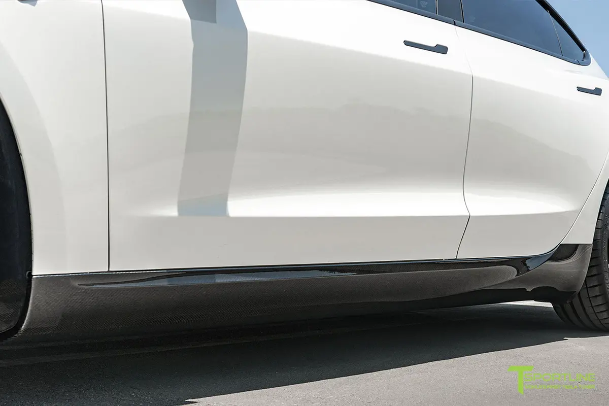 Tesla Model 3 Carbon Fiber Side Skirts (Set Of 2) 1