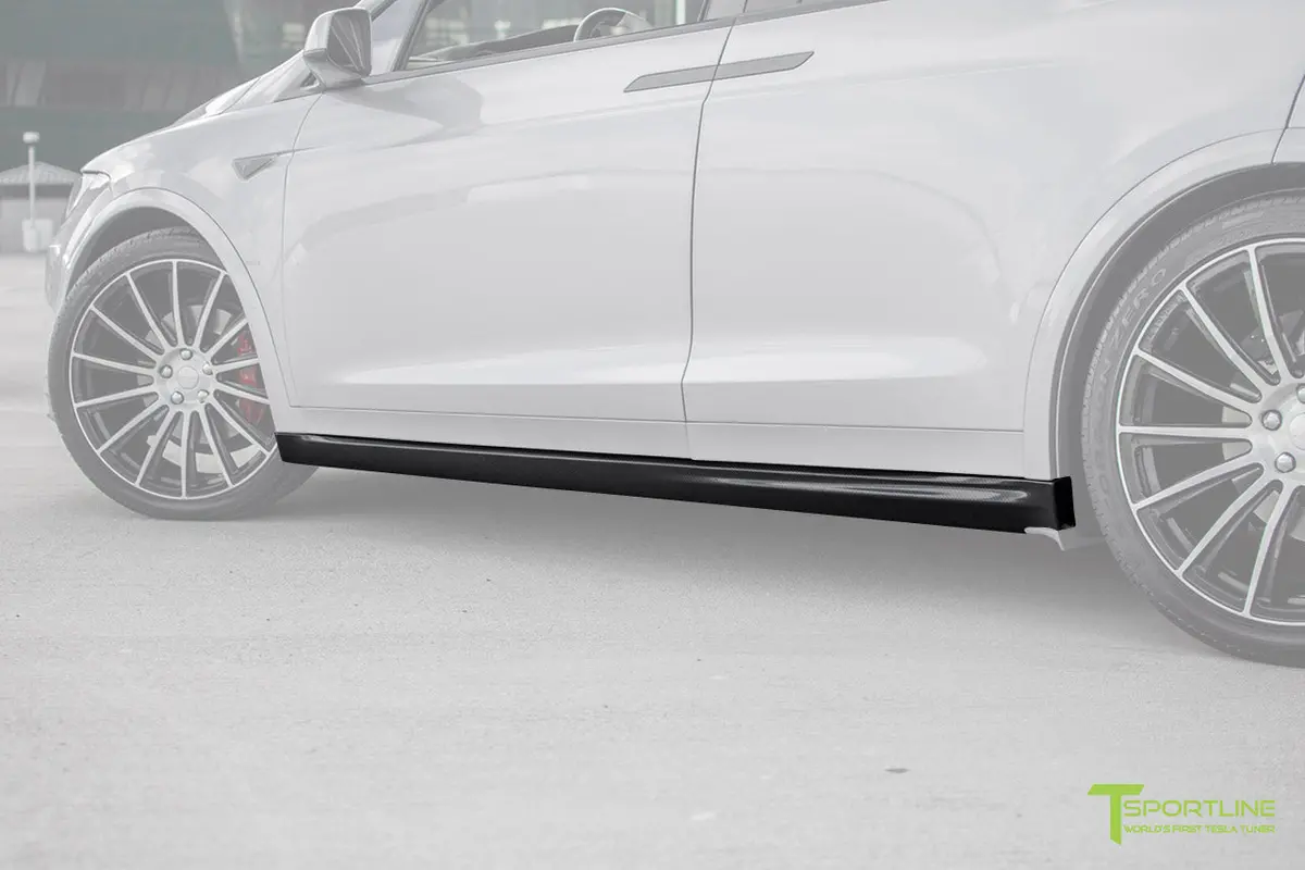 Tesla Model X Carbon Fiber Side Skirts 1
