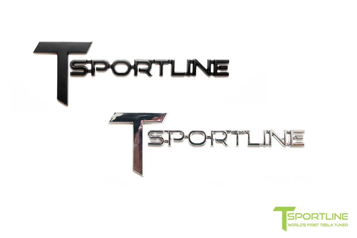 T Sportline Logo Badge Emblem - Injection Molded Chrome / Black 1