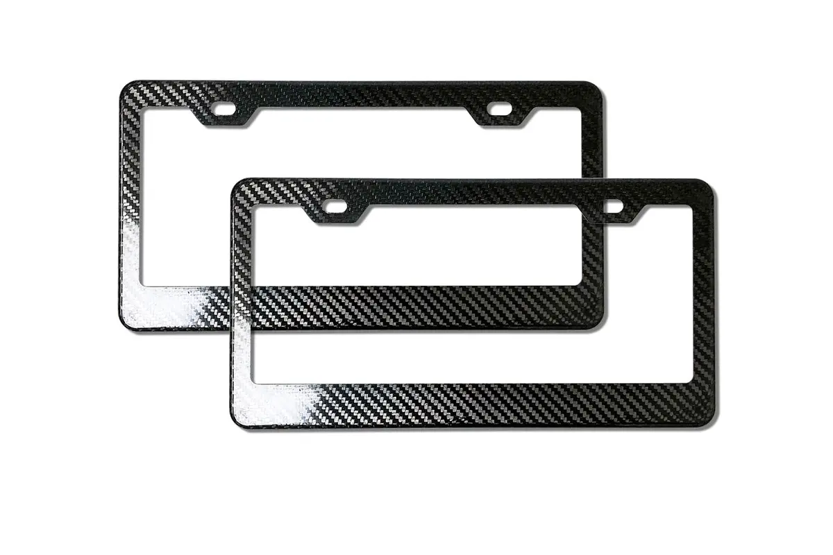 T Sportline Full Coverage Carbon Fiber Tesla License Plate Frame (Set Of 2) 1