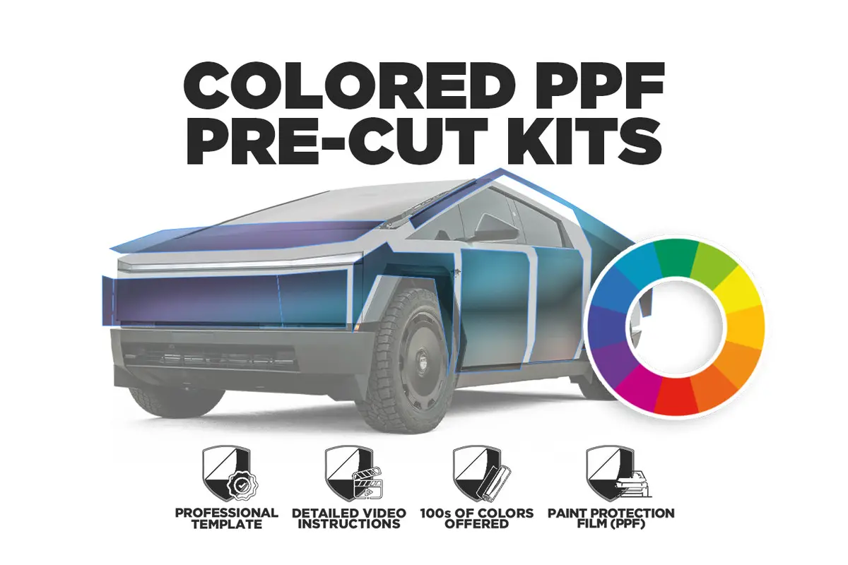Tesla Cybertruck Colored Ppf Diy Pre-Cut Color Change Paint Protection Film Wrap Kits 1