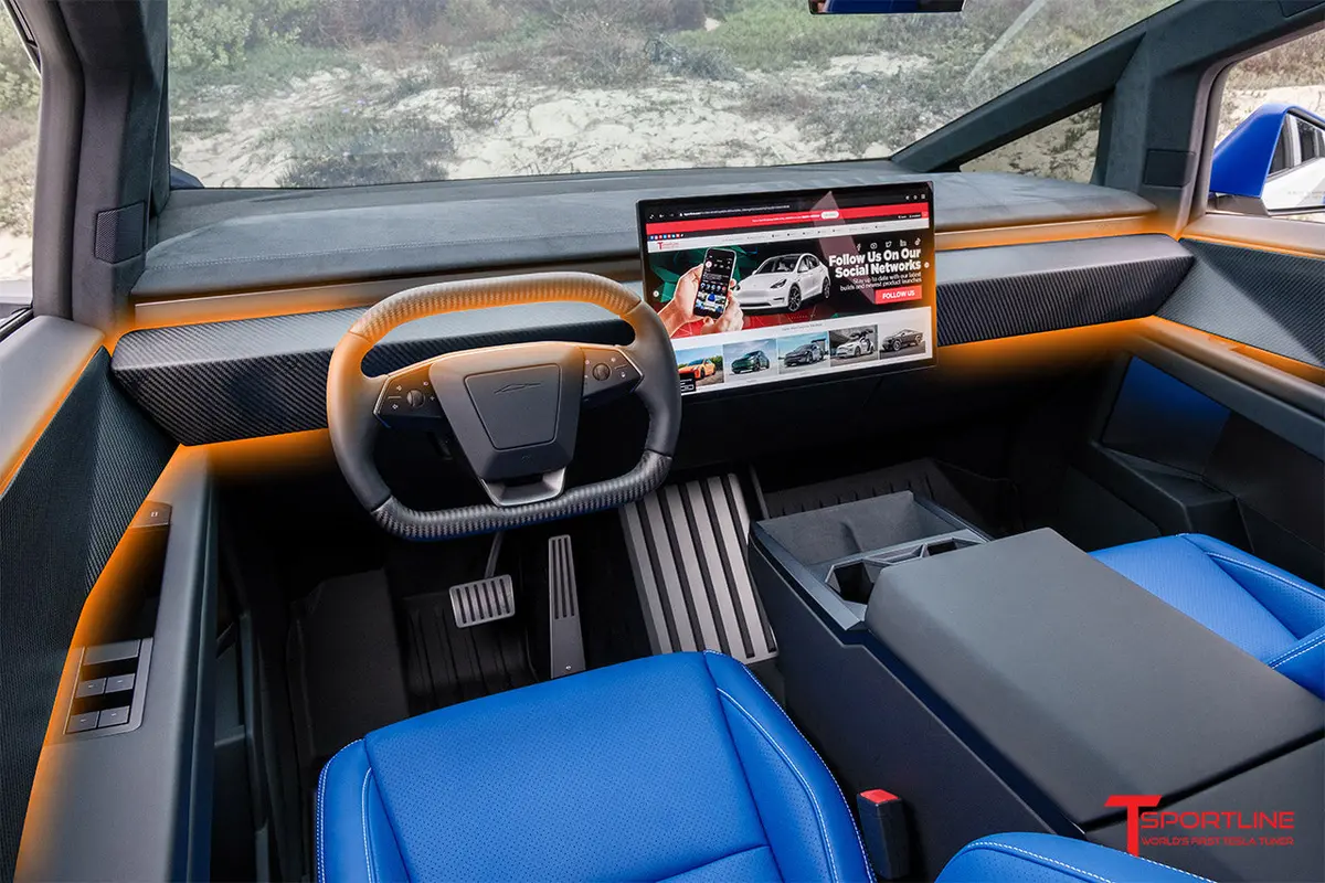 Tesla Cybertruck Carbon Fiber 5-Piece Interior Decor 1