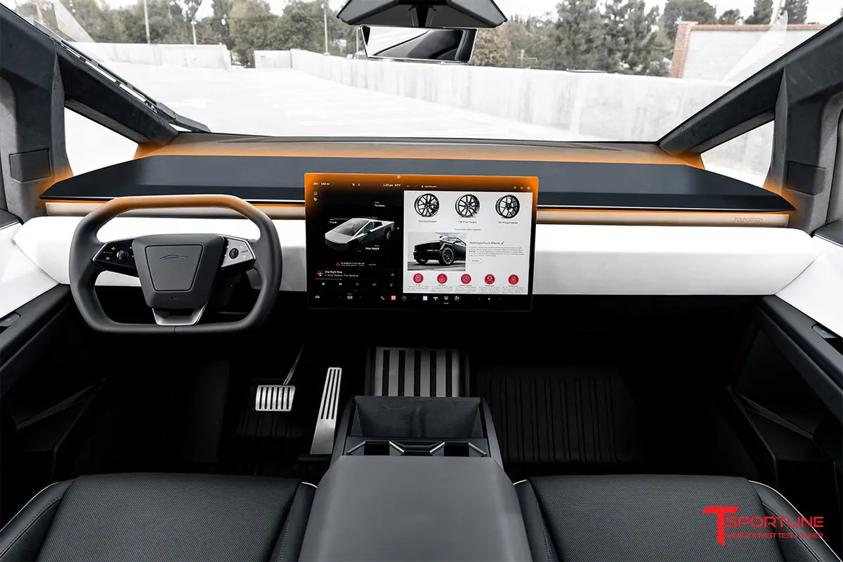 Tesla Cybertruck Custom Interior Program Phase 1: Upper Dash In Alcantara To Match Headliner 1