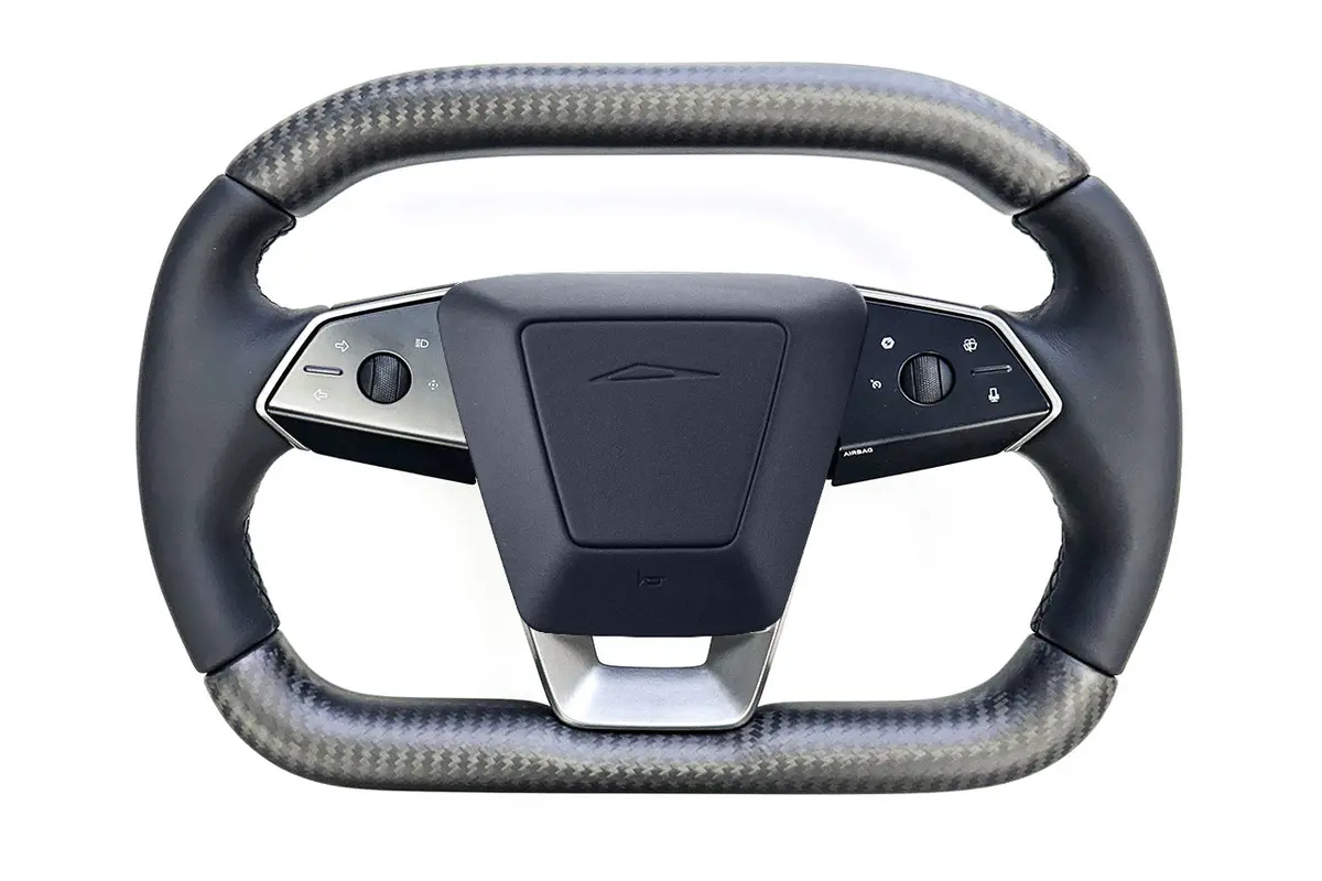 Tesla Cybertruck Carbon Fiber Squircle Yoke Steering Wheel 1