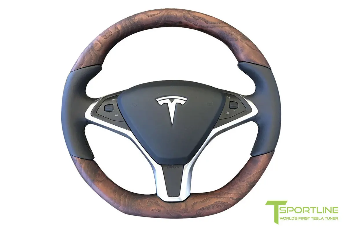Tesla Model S Figured Ash Steering Wheel (2012 - 2020) 1