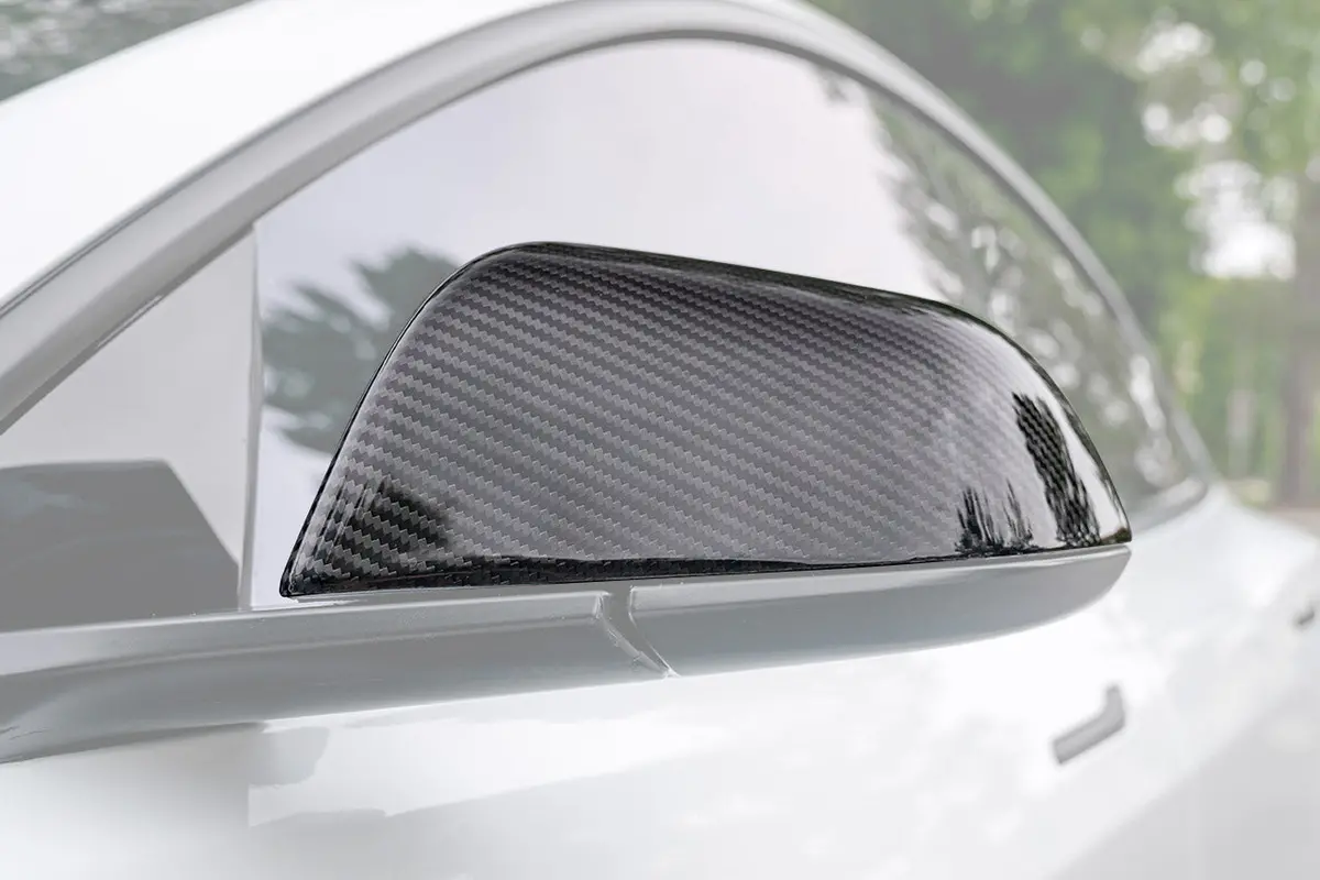 Tesla Model 3 Precision Carbon Fiber Side Mirror Caps (Set Of 2 Covers) 1