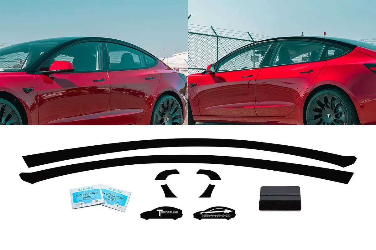Tesla Model 3 Diy Pillar Delete Black Vinyl Trim Wrap Kit 1