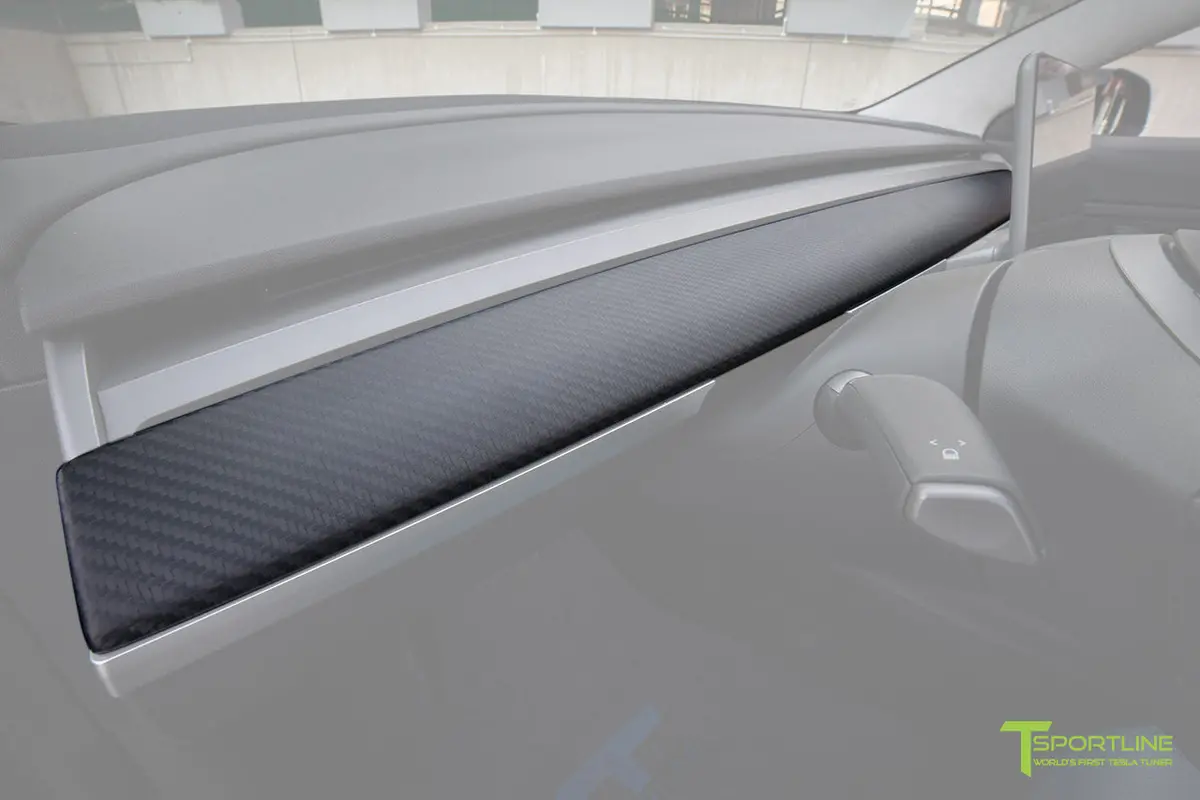 Tesla Model Y Carbon Fiber Dash Panel 1