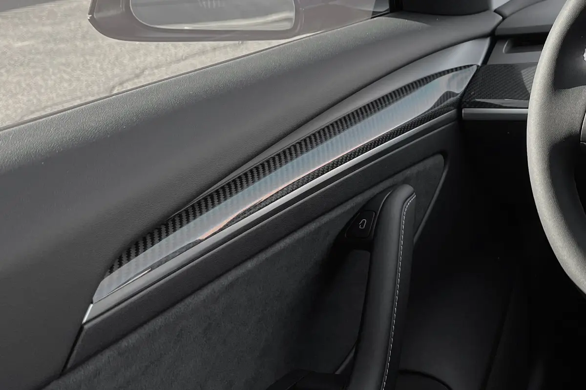 Tesla Model 3 / Y Carbon Fiber Door Trim Covers (Set Of 2) 1