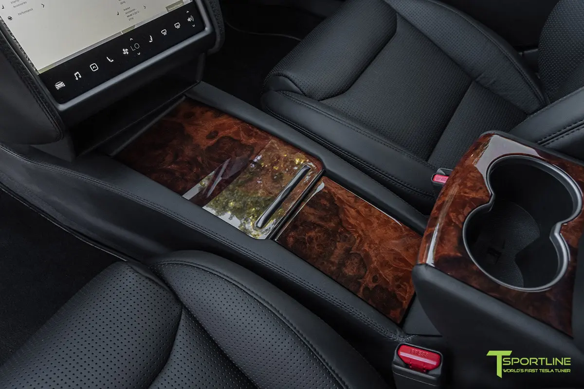 Tesla Model S Burl Wood Dash Panel And Center Console Kit 3
