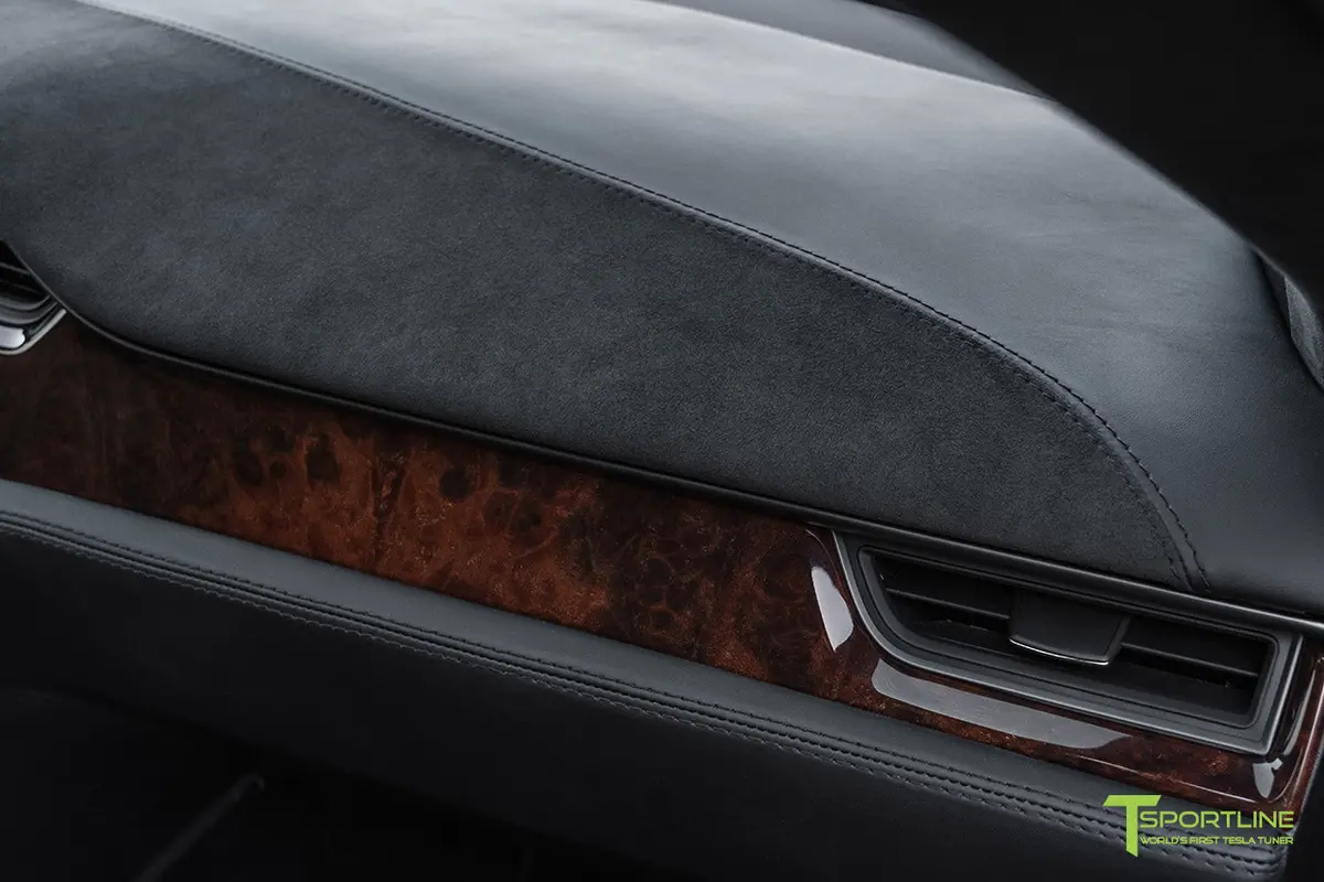 Tesla Model S Burl Wood Dash Panel And Center Console Kit 2