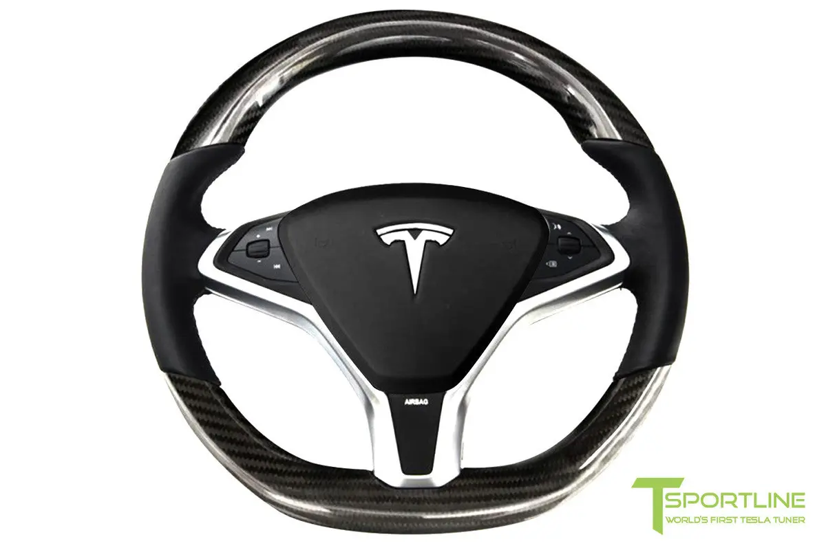 Tesla Model X Gloss Carbon Fiber Steering Wheel (2016 - 2020) 1