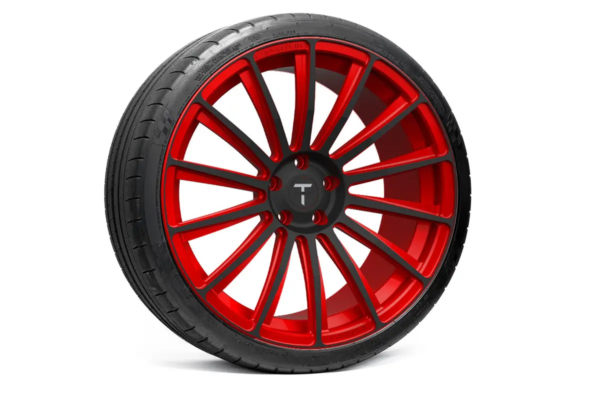 Ts114 21" Tesla Model S Long Range & Plaid Wheel And Tire Package (Set Of 4) 9