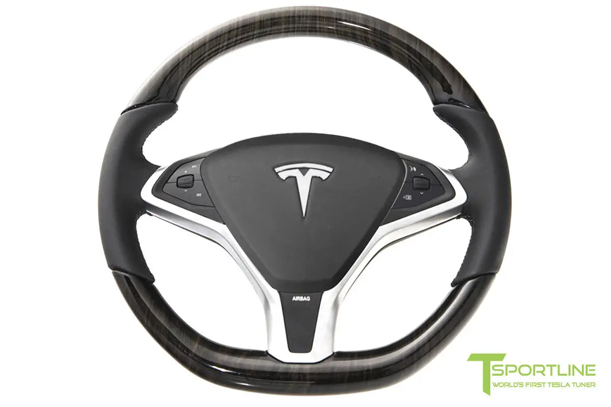Tesla Model S Gloss Obeche Steering Wheel (2012 - 2020) 1