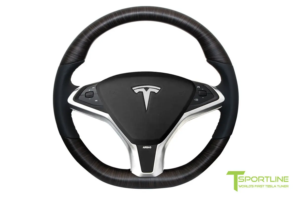 Tesla Model X Matte Obeche Steering Wheel (2016 - 2020) 1