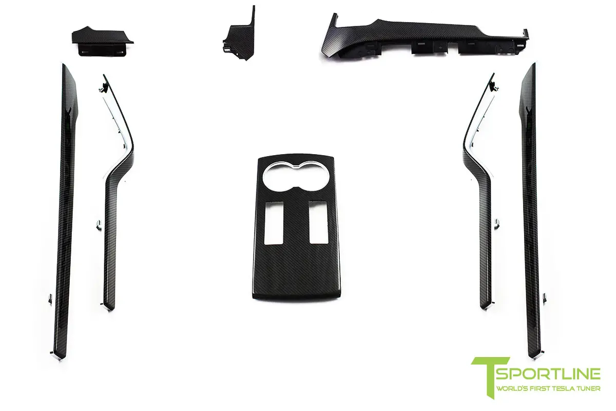 Tesla Model X Carbon Fiber Dash Panel Kit 1