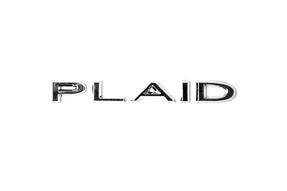 Tesla Plaid Script Badge Trunk Emblem 1