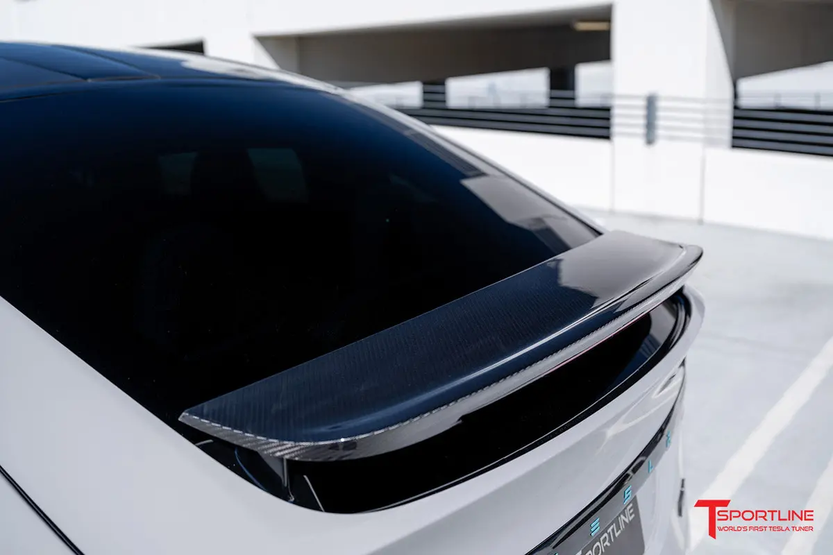 Tesla Model X Carbon Fiber Wing Spoiler Overlay 1