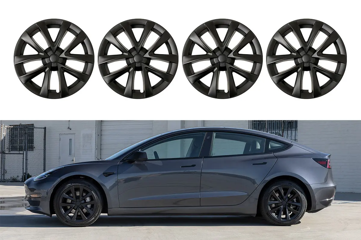 T315 Tesla Model 3 Arachnid Styled Aero Wheel Cover Set For 18" Factory Tesla Wheel 1