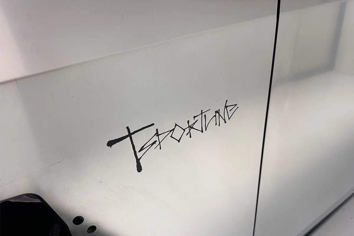 Custom Plotted Text In Tesla Cybertruck Graffiti Font - Vinyl Wrap Embossing Or Overlay 6