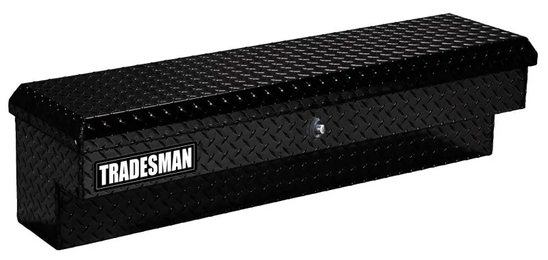 Tradesman Aluminum Side-Mount Truck Tool Box – 70-Inch, Push-Button Latch, Black 1