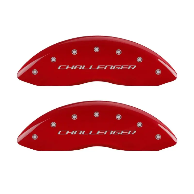 Mgp Engraved Caliper Covers — Front (Black/Challenger Style), Rear (Vintage Rt Red) For Dodge 1