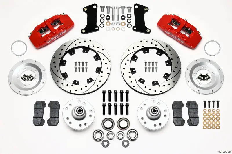Wilwood Dynapro 6-Piston Front Hub Kit – 12.19-Inch Drilled Rotors, Red Finish (1967–1969 Camaro; Line Kit Sold Separately) 1