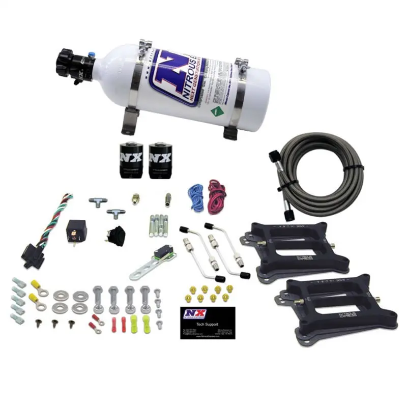 Nitrous Express Dual-Stage 4150-Style Nitrous Kit – Alcohol-Compatible, 100–500 Hp Range With 5-Lb Bottle 1