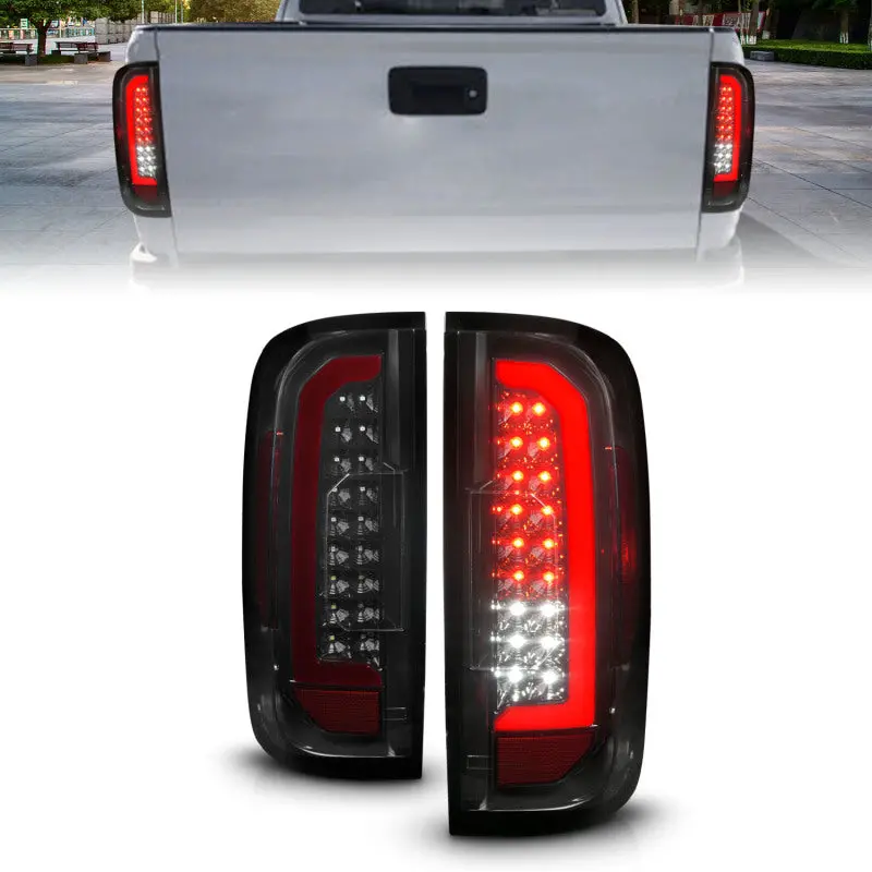 Anzo Full Led Tail Lights – Red Lightbar Design, Smoke Lens, Black Housing For 2015–2021 Chevrolet Colorado 1