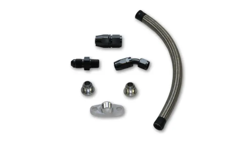 Vibrant Universal Top-Mount Oil Drain Kit – Includes 20-Inch Teflon-Lined Stainless Hose & Fittings 1