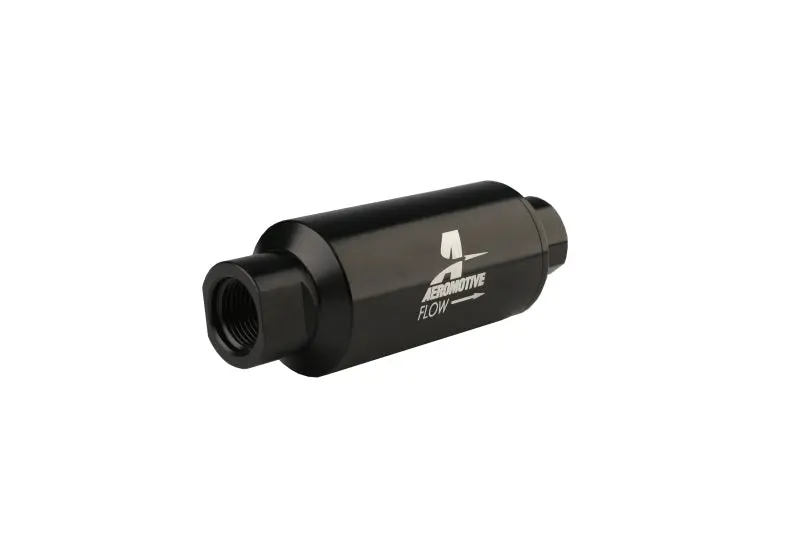 Aeromotive Inline Fuel Filter — An-10 Fitting, 10-Micron Rating, Matte Black Housing 1