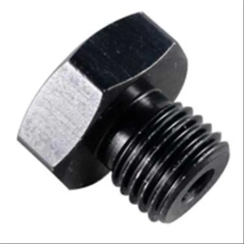 Fragola -6An Port Plug With 1/8" Fpt Thread – 9/16"-18, Black Anodized 1