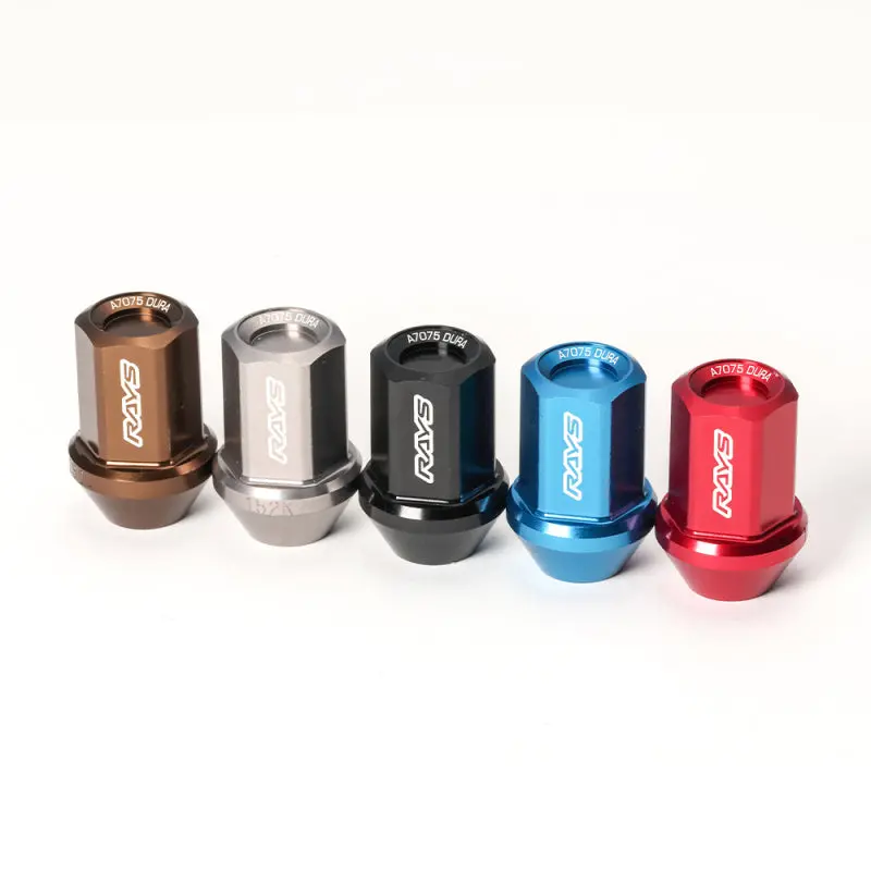 Rays Dura-Nut L37 Black Lug Nut Set – Straight Type, 6-Hole, 12×1.25Mm, 20-Piece With 4 Locks 1