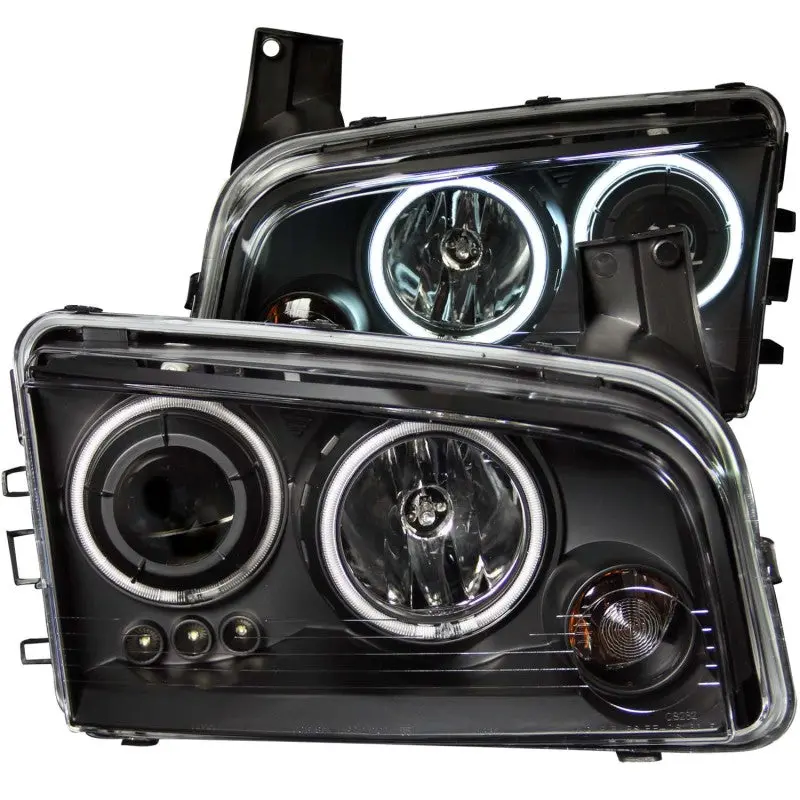 Anzo Projector Headlights For 2006–2010 Dodge Charger — Chrome Housing With Ccfl Halo Rings 1