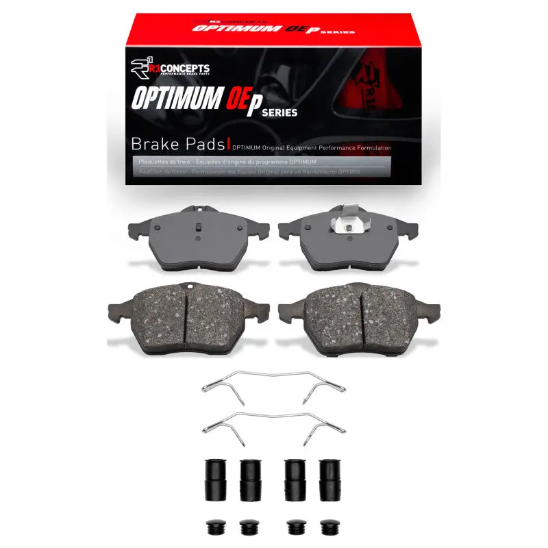 R1 Optimum Oe Front Brake Pad & Hardware Kit For 1996–1999 Audi A4 Quattro 1