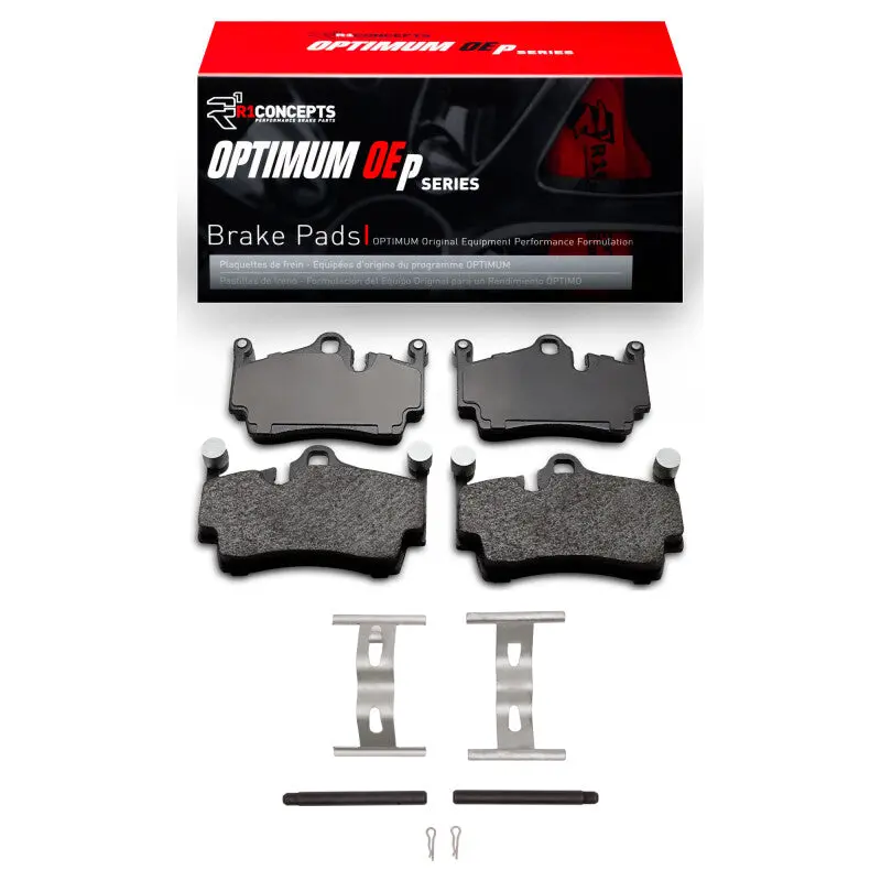 R1 Optimum Oe Brake Pad & Hardware Kit For 2005–2023 Porsche 718 Cayman — Rear Axle Specific 1