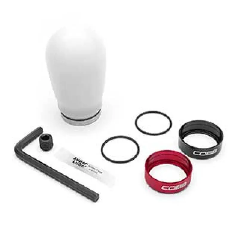 Cobb Weighted Short-Throw Shift Knob For Fr-S, Brz, Gr86, Focus St/Rs, And Fiesta St – Tall Profile, White Finish 1