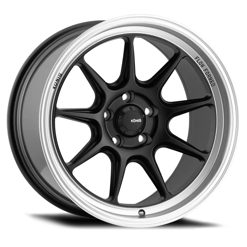 Konig Countergram 15X9 Inch Et35 Alloy Wheel – Matte Black With Machined Lip 1