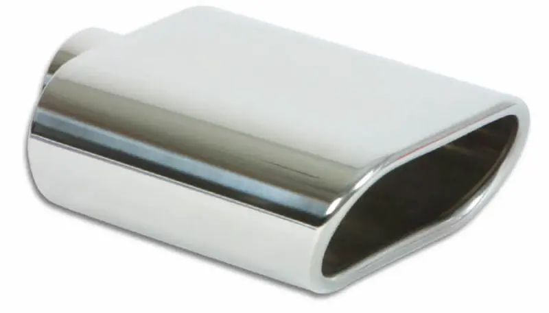 Vibrant Performance 5.5" X 3" Oval Stainless Steel Exhaust Tip – Single Wall, Angle-Cut, Rolled Edge 1