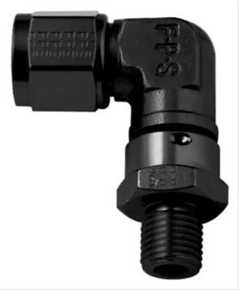 Fragola -12An Female Nut To 7/8"-14 O-Ring 90° Swivel Fitting – Black Anodized (Pack Of 10) 1
