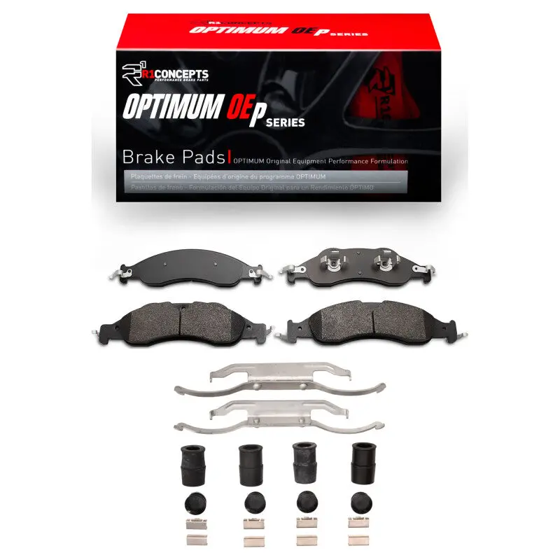 R1 Optimum Oe Front Brake Pad & Hardware Kit For 2007–2009 Ford Expedition 1