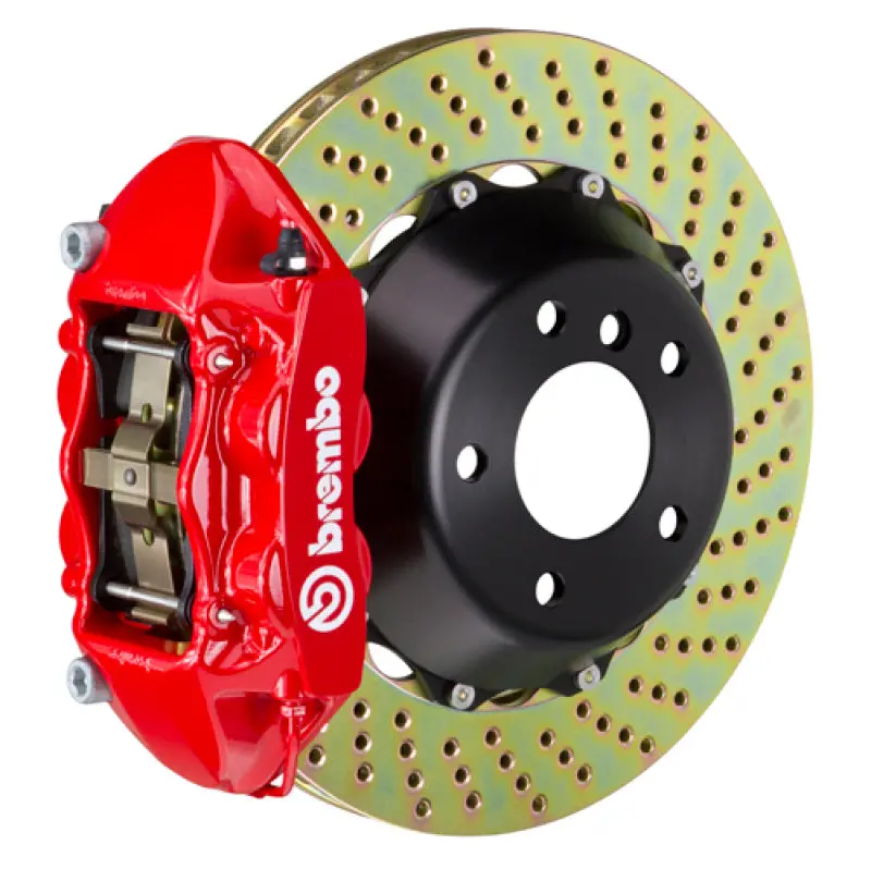 Brembo Gt Big Brake Kit For 2020+ Jeep Gladiator – Rear, 4-Piston Calipers, 380×28Mm Drilled Two-Piece Rotors, Red Finish 1