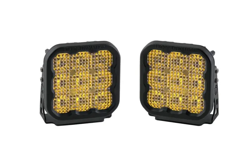 Diode Dynamics Ss5 Led Light Pod Pair — Yellow Flood Beam, Sport Mounting 1